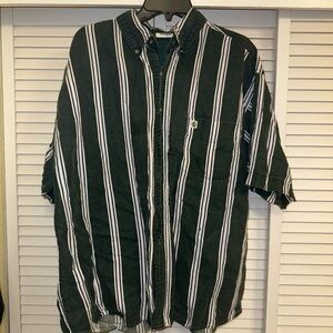 GITAON VINTAGE Green White and Blue Striped Men's Shirt Sz XL